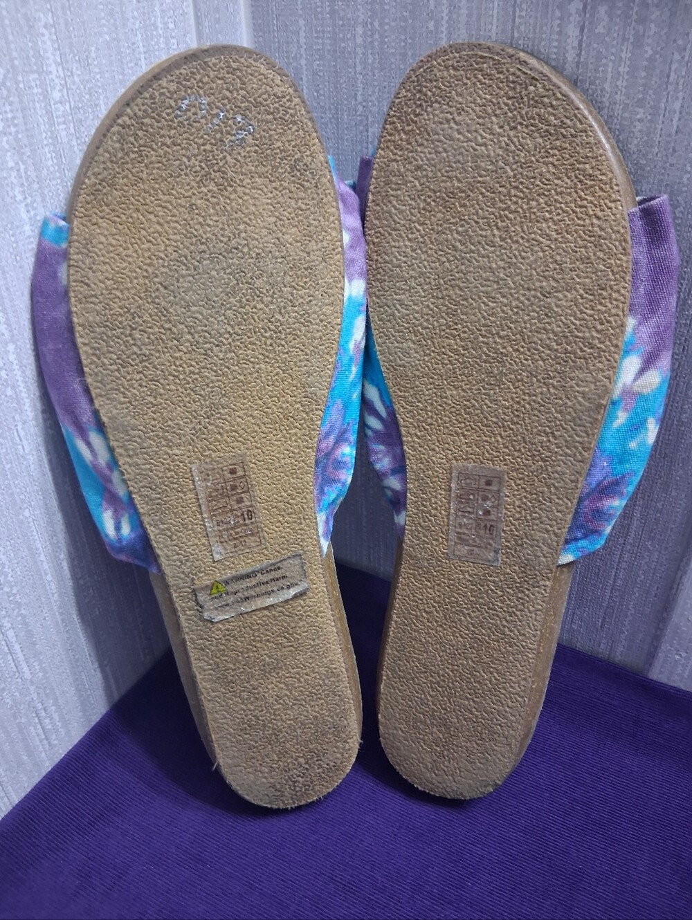 Blowfish Malibu Bow Slides Sandals Blue Purple Size 10 - Picture 7 of 9